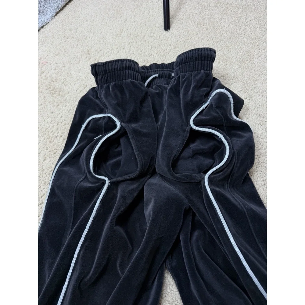Vintage Y2K Air Jordan Black Velour Hooded Sweatsuit Men's Sz L Tracksuit‎ Set